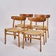 Sæt Af Fire 
Spisebordsstole 
- Model CH23 - 
Teak - Hans ...