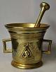 Pegasus – Kunst 
- Antik - 
Design 
presents: 
Large 
brass 
pharmacist 
mortar from 
Svane Apoteket 
in Randers, 
1882. ...