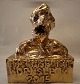 Klosterkælderen præsenterer: Kristian von Hornsleth statuette - guldglaseret lertøj: "The Tipping Point" ca ...