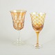 Set of 2 Bohemian red wine glasses.