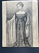 Tegning af Erick Struckmann - Smuk ung dame i ...