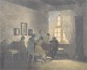 Peter Ilsted, farve mezzotinte, “Regnvejrsdag”, dansk ...