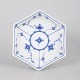 Royal Copenhagen Blue Fluted Plain, rare hexagonal dish.
