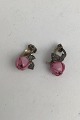 Danam Antik præsenterer: RCP Sterling Sølv / Porcelæn Øreringe (Pink) (Clips)