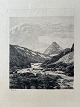 Ole Buus Larsen præsenterer: Radering af John Lübschitz - Norsk Bjerglandskab 1885.