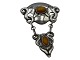 Danish silverLarge Art Nouveau brooch with amber from 1900-1910
