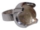 Antik K presents: Sven Haugaard silverBrutalist ring with rock crystal from around 1962-1970 - Size 56