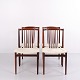 Osted Antik & Design præsenterer: Sæt Af 4 Spisebordsstole i Palisander med Lyst Stof af Henning Sørensen 1968