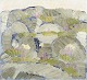 L'Art præsenterer: Abstrakt landskab, oliemaleri på lærred, dateret 1962.