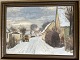 Ole Buus Larsen præsenterer: Maleri af Th. B. Dahl - Vinterparti fra landsby med handel.