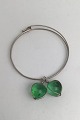 Danam Antik præsenterer: Bent Knudsen Sterling Sølv Armring (Grønne Glasperler)