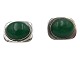Antik K presents: Bent Knudsen SilverPair of large cufflinks with large green agate from 1970