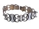 Bernard Meldahl sterling sølvArmbånd med sort og hvid emalje fra ca. 1950