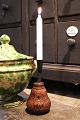 K&Co. præsenterer: Antik svensk lysestage fra 1700 tallet (dateret 1766) i træ og lysholder i smedejern...