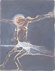 L'Art præsenterer: Nis Schmidt, "Pietà III", mixed media på papir, listet dansk billedkunstner.