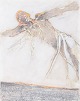 L'Art præsenterer: Nis Schmidt, "Fredag", mixed media på papir, listet dansk billedkunstner.