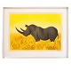 Aabenraa Antikvitetshandel præsenterer: Scherfig litografi næsehorn. Hans Christian Scherfig, 1905-79, ...