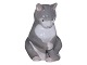 Bing & Grøndahl figurGrå/ hvid kat der leger