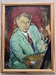 Ole Buus Larsen præsenterer: Maleri af Figge Holmgren - Selvportræt med palet 1937.