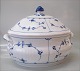 Blue Fluted Danish Porcelain antique tureen ca 28 x 37 cm pre 1850
