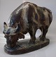 Royal Copenhagen Art Pottery Unique Prototype of 20553 RC Buffalo Bull Knud Kyhn 
May 1923 firing flaw under the base 40 x 30 cm