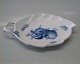 Kongelig Dansk Porcelæn Blå Blomst Flettet 8001-10 Bladformet assiet 19 cm
