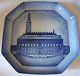 Bing and Grondahl Alphabet City Plate Copenhagen City hall Octagon  19.5 cm