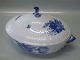 1702-10 Bowl with lid, oval 7 1/10" x 9 2/5" Danish Porcelain Blue Flower curved 
Tableware