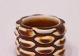 Keramik saltkar i lyse og mørke brune farver designet af Axel Salto for Royal Copenhagen fra 1950erne.5000m2 udstilling.