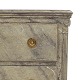 Blå/grønmarmoreret Louis XVI-kommode med kanneleringer og kvartsøjler. H: 80cm. Plade: 42x73cm