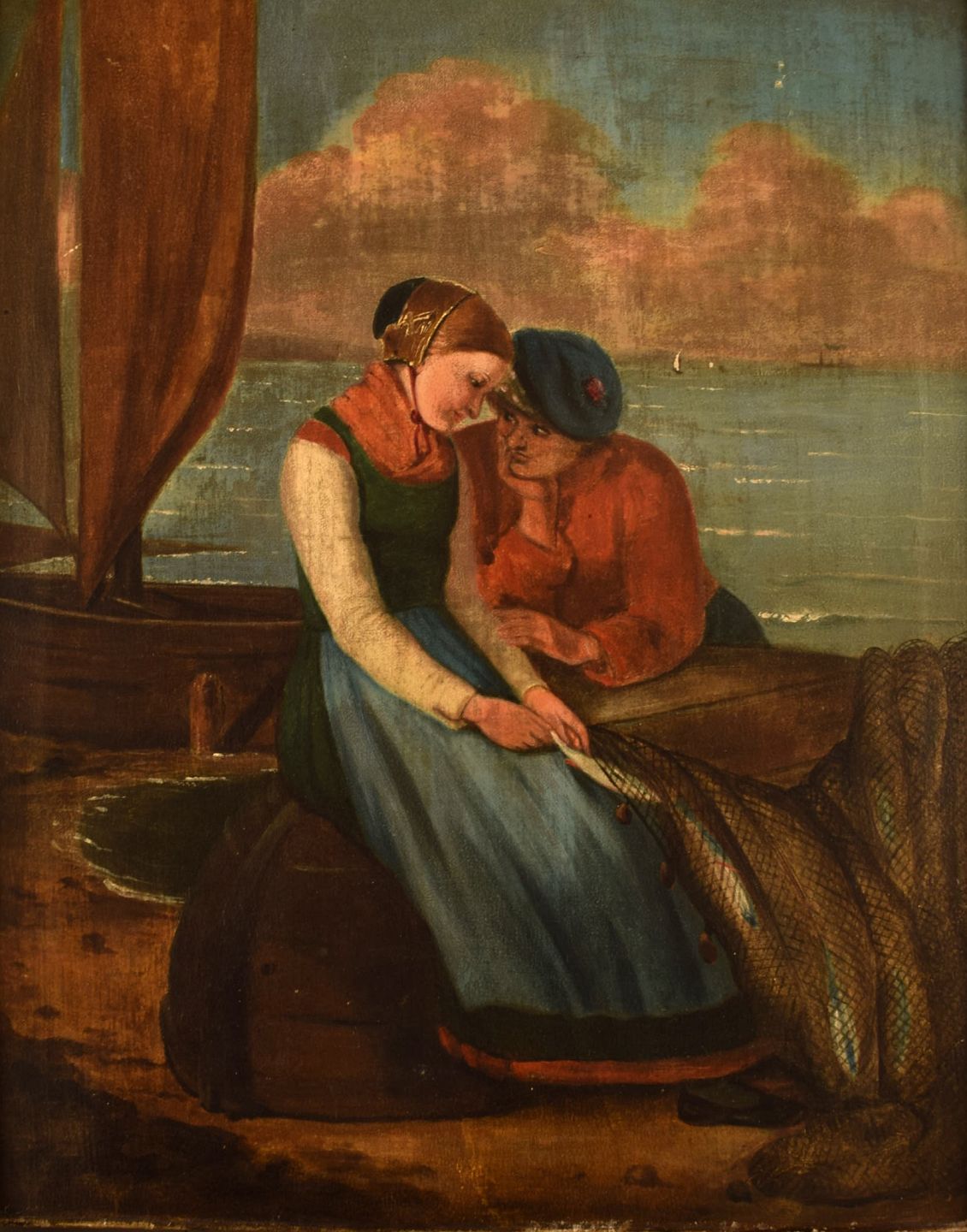 www.Antikvitet.net - Engelsk genremaler. Romantisk par. Olie på 1800-tallet.