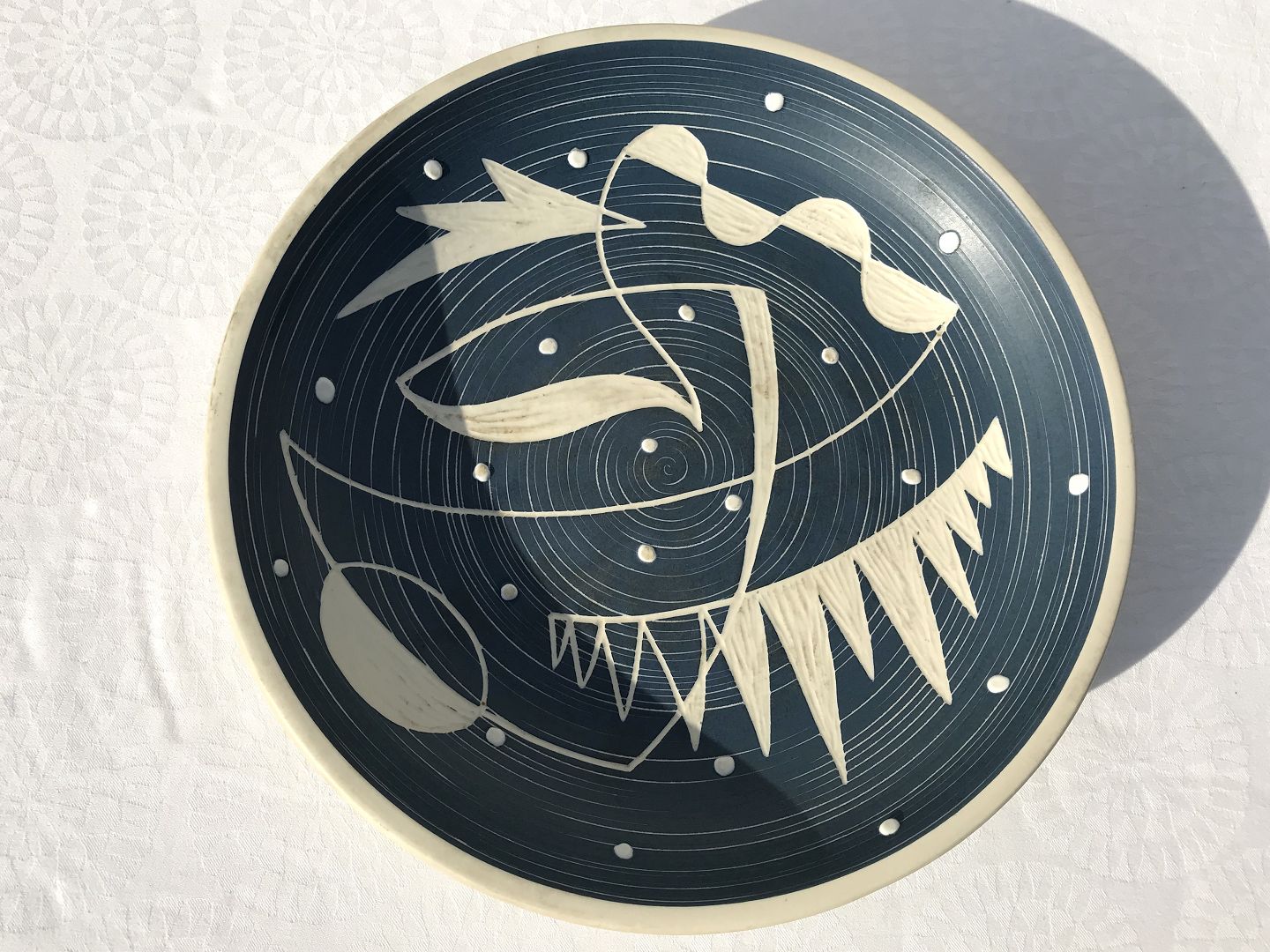 Bornholmsk keramik * Søholm * Rundt fad * *450kr