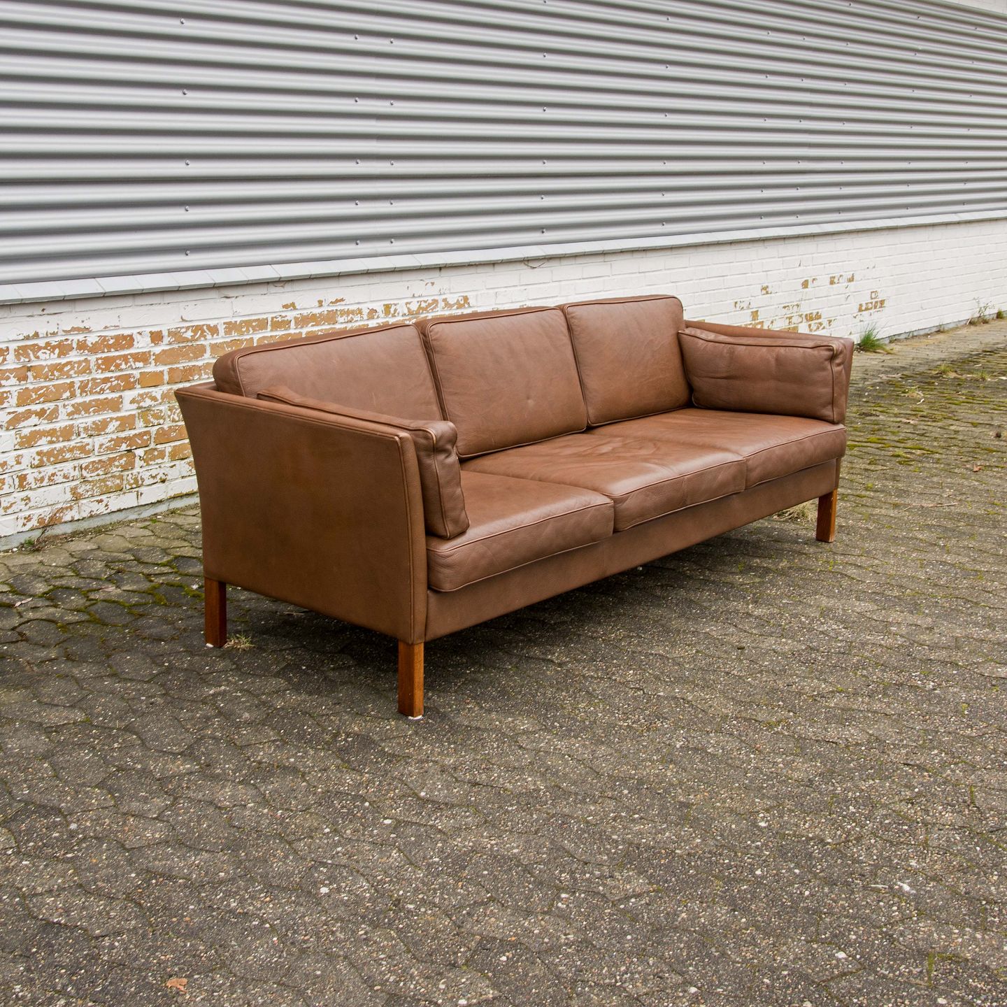 Når som helst Bliv forvirret shuffle www.Antikvitet.net - Læder sofa Mogens Hansen design