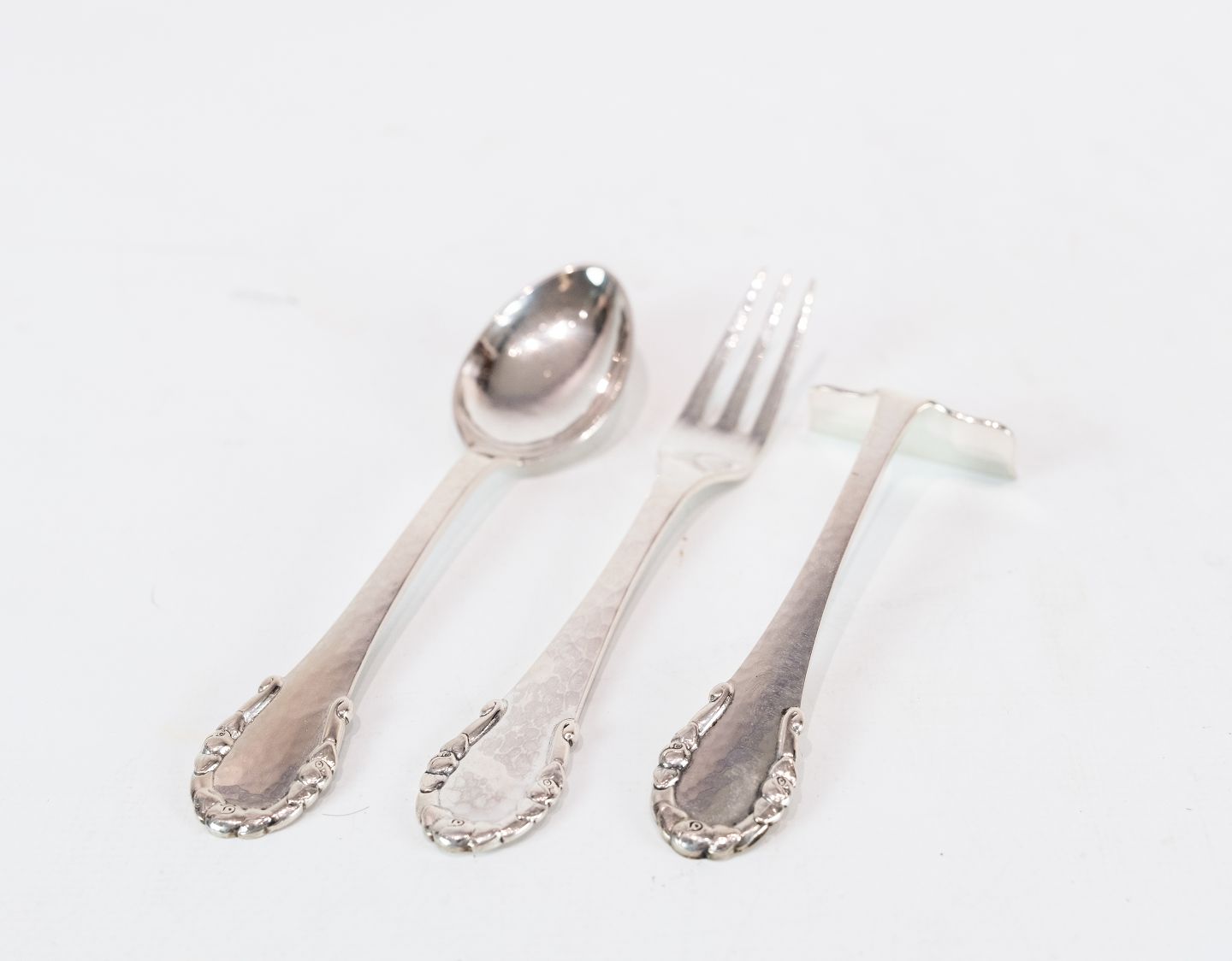 Silver spoon and fork for children