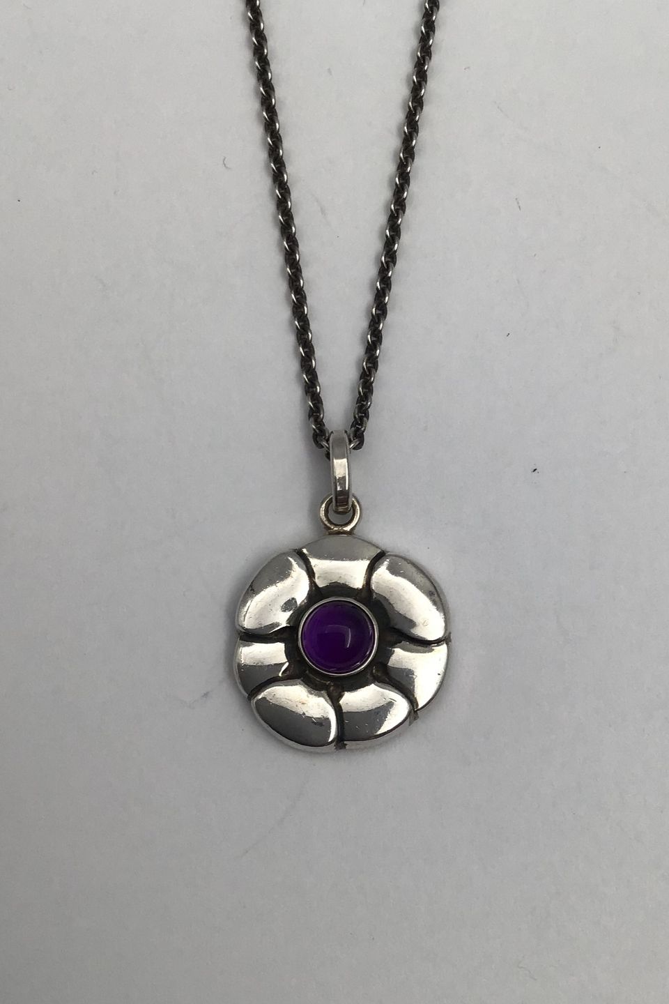 KAD ringen - Georg Jensen Sterling Silver Pendant No. 436 Amethyst