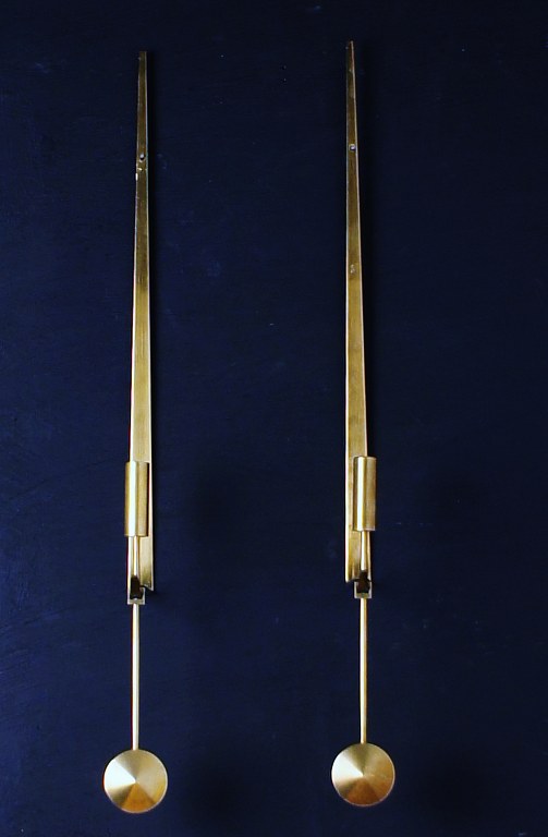 A pair of Skultuna, Sweden, brass candlesticks. Model 1607.