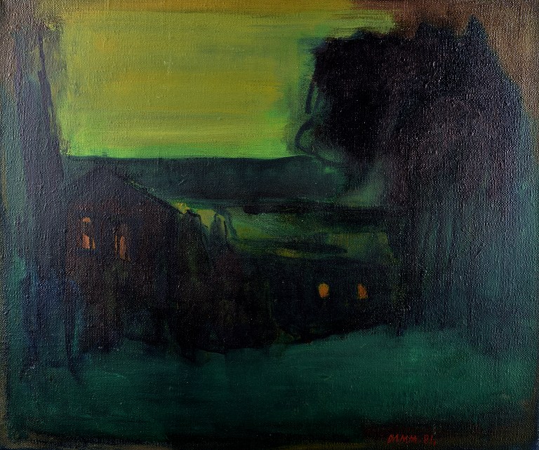 Per Damm (born 1929) Landscape from Thy, oil on canvas.