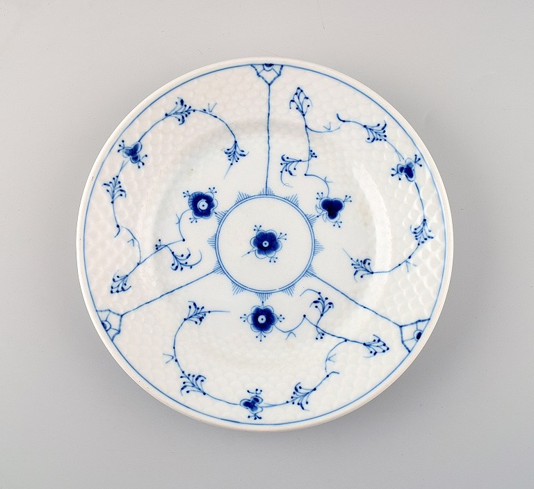 B&G, Bing & Grondahl Hotel / restaurant service, iron porcelain blue fluted 
lunch plates, number 1007.