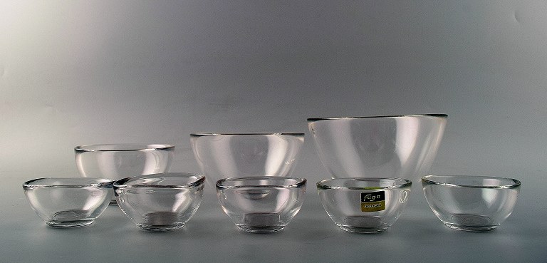 Sven Palmqvist (1906-1984) kunstglas skåle, 8 stk., "Fuga"
Orrefors.