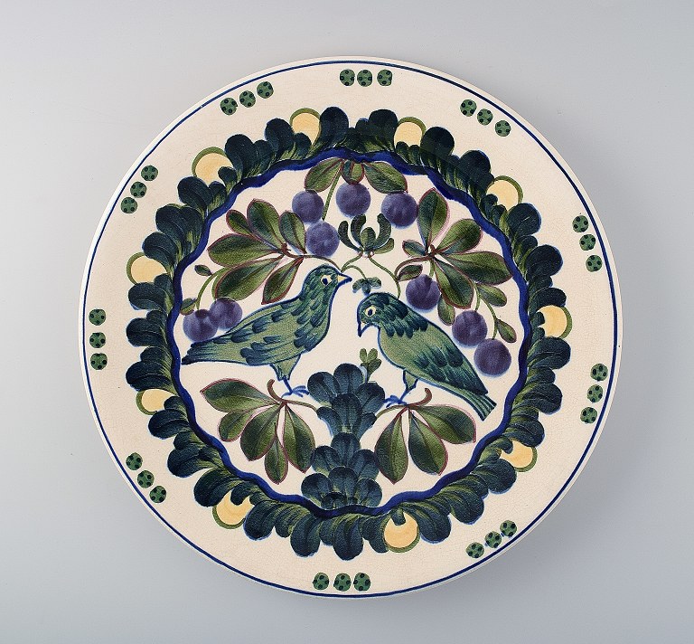 Aluminia Copenhagen, large platter, decorated with birds.