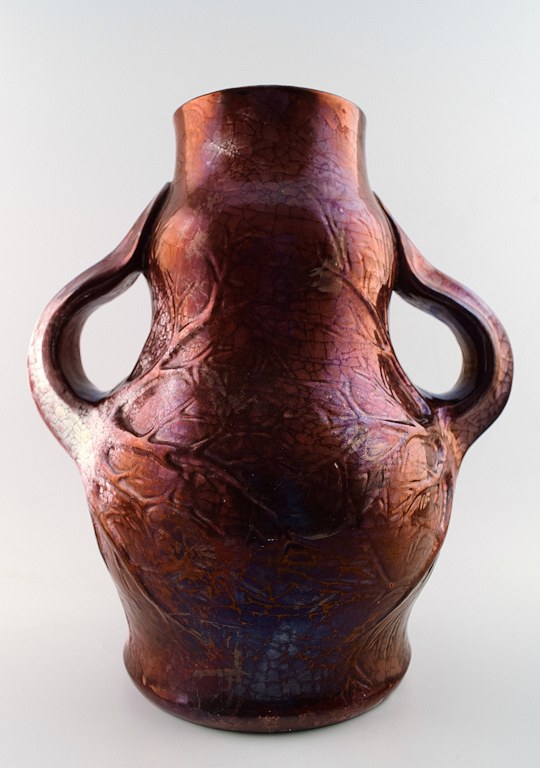 Large and impressive Kähler, luster glaze pottery vase, Karl Hansen Reistrup.