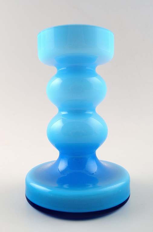 Per Lütken for Holmegaard Carnaby vase, blue and
white opal glass.