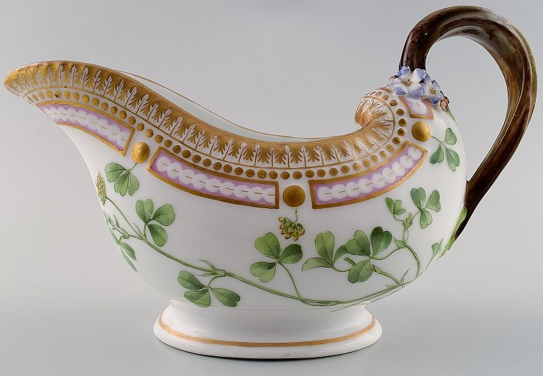 Sjælden Royal Copenhagen Kongelig porcelæn antik Flora Danica saucekande.