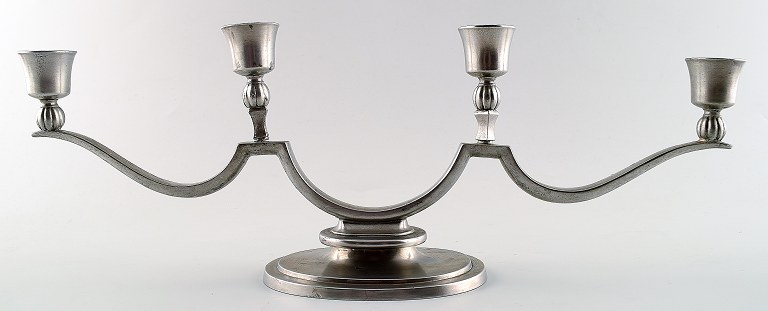 Just Andersen art deco large pewter candlestick, number 1531.
