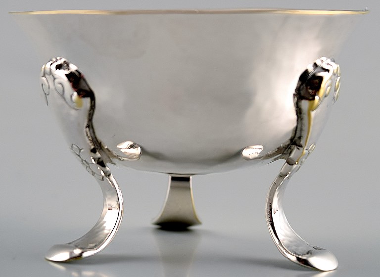 Danish silver salt cellar, small three-legged bowl.