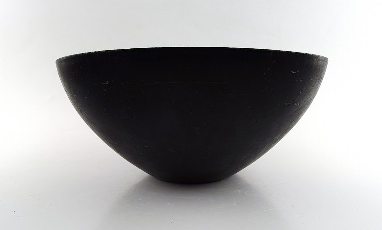 Rare and large Krenit Bowl by Herbert Krenchel. 
Black metal and mint green enamel.