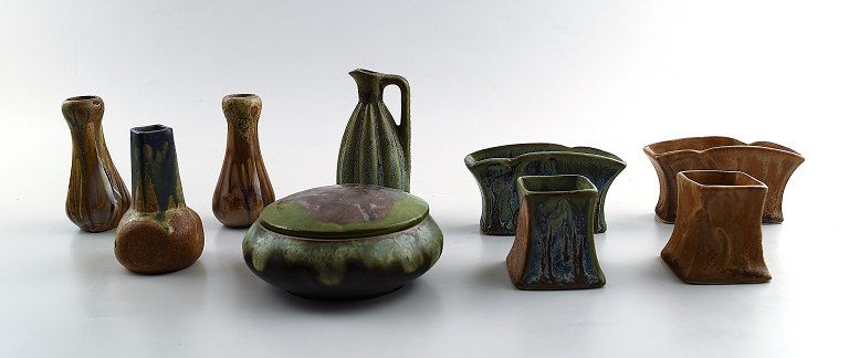 Samling af franske keramikvaser mm, Denbac m. fl.
