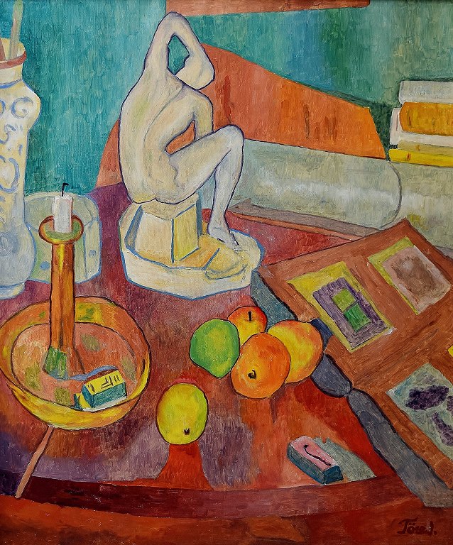 Modernist still life, oil on canvas. Mid. 20 c.
