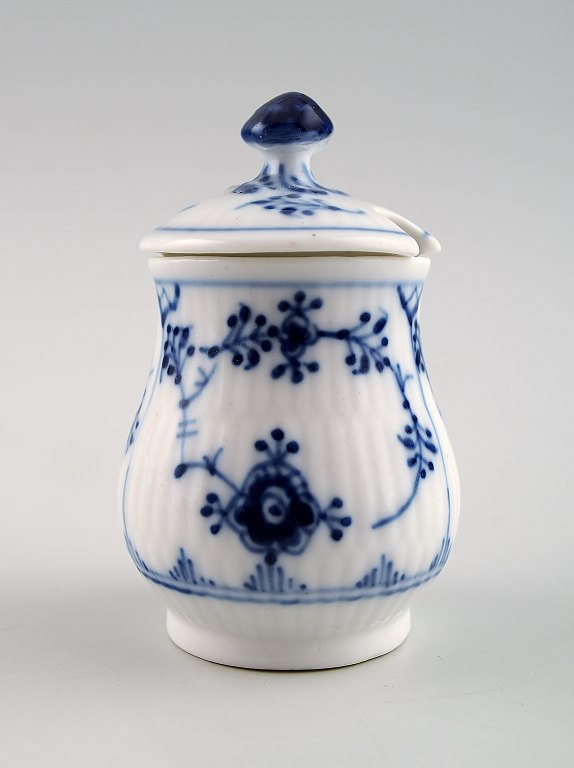 Royal Copenhagen Blue fluted mustard jar
No. 358.