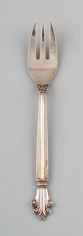 Georg Jensen Dronning Sterling Sølv barnegaffel/lille frokostgaffel.
